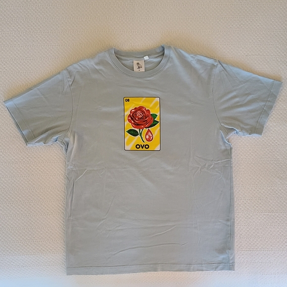 OVO Medium Rose T-Shirt in Light Blue - Picture 6 of 10